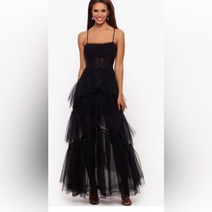 Betsy & Adam Tiered Ruffle Gown